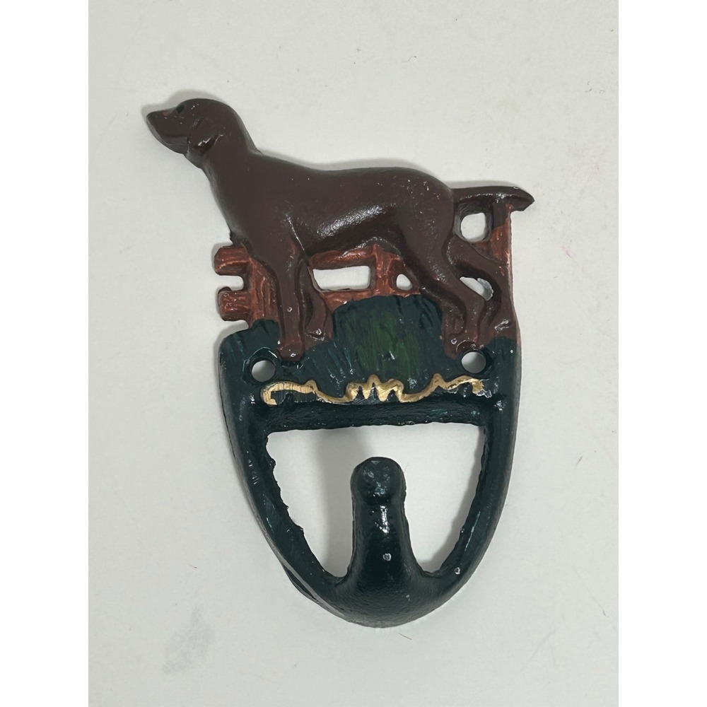 Vintage Cast Iron Labrador Retriever Dog Wall Hook Rustic Cabin Lodge Decor 6in